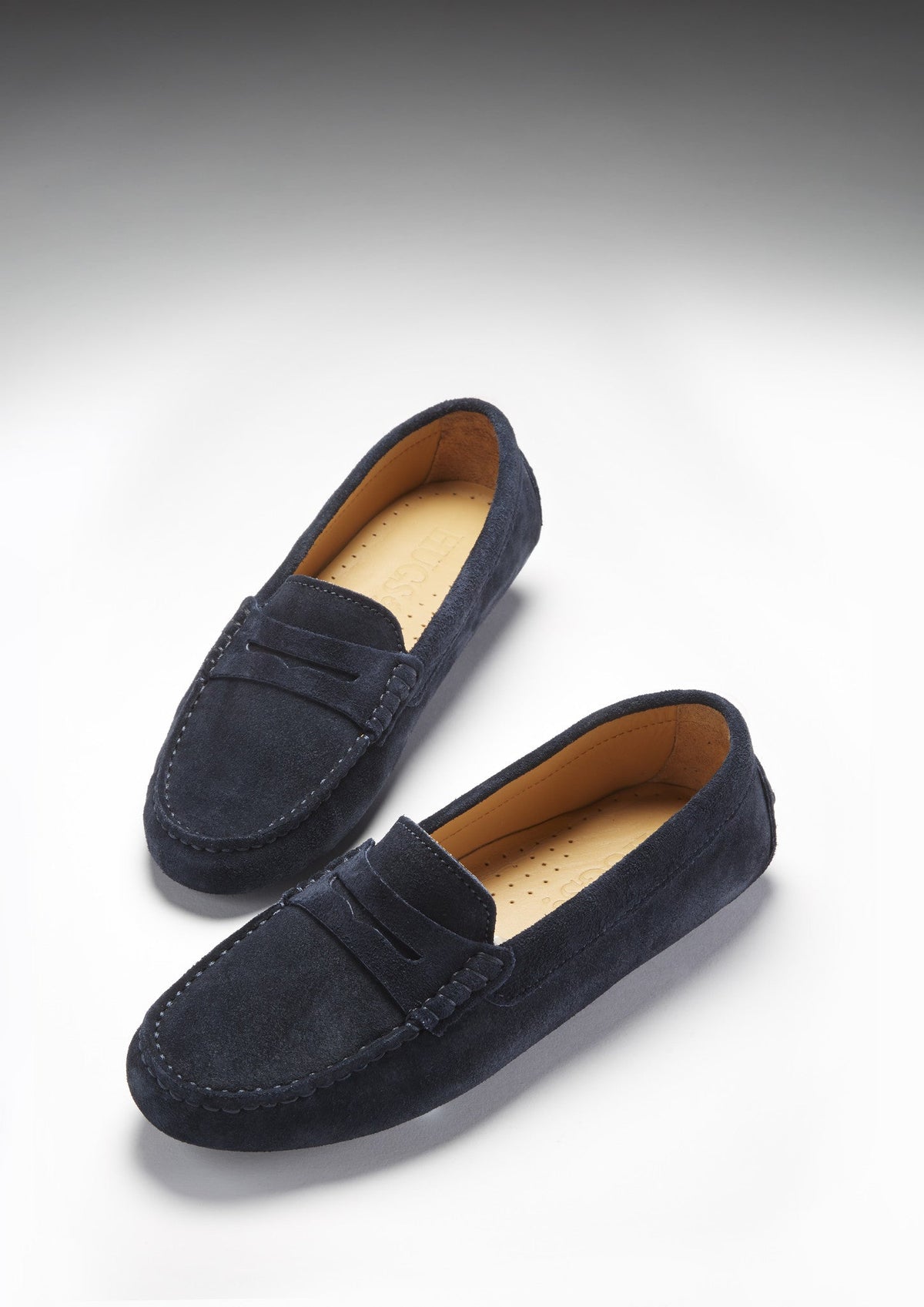 Women's Penny Driving Loafers, Navy Blue Suede