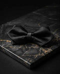 Black Satin Pre-Tied Bow Tie With Adjustable Band