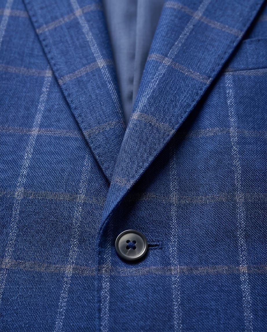 Royal Blue Windowpane Check Blazer