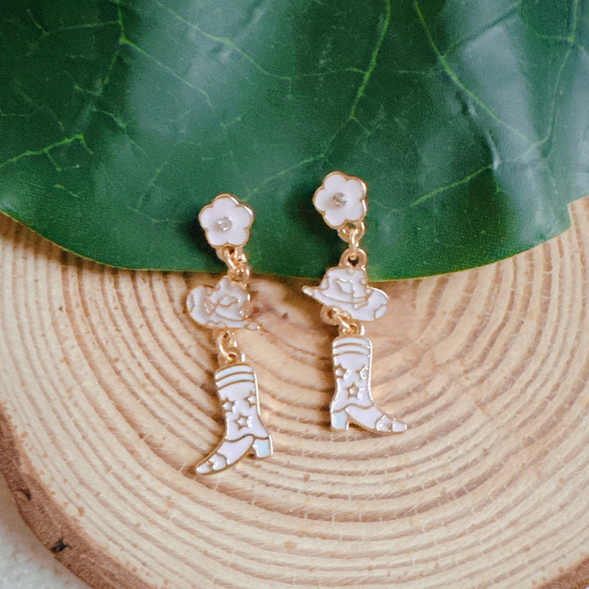 Pendientes colgantes de bota Yee-Haw