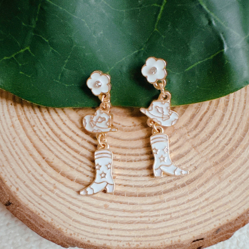 Pendientes colgantes de bota Yee-Haw