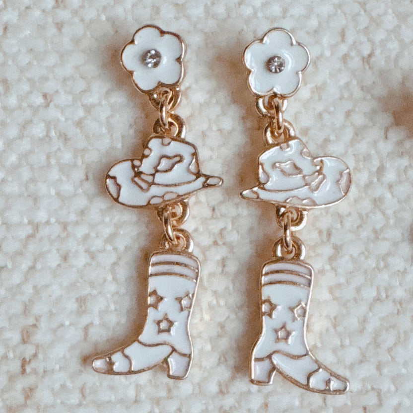 Pendientes colgantes de bota Yee-Haw