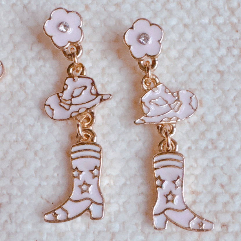 Pendientes colgantes de bota Yee-Haw
