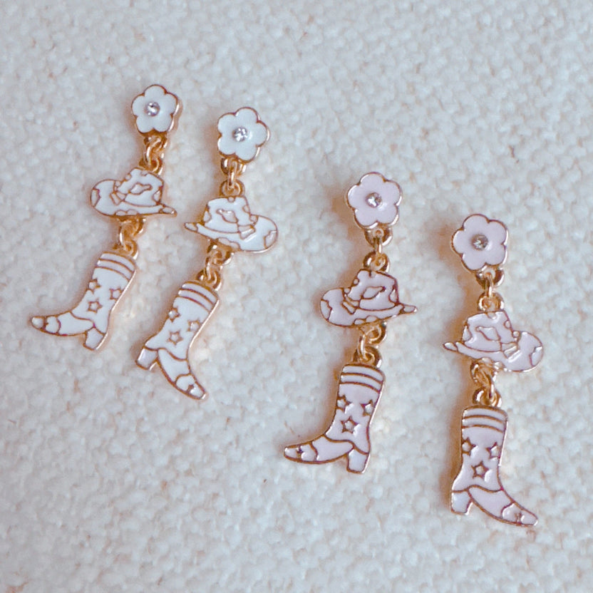 Pendientes colgantes de bota Yee-Haw