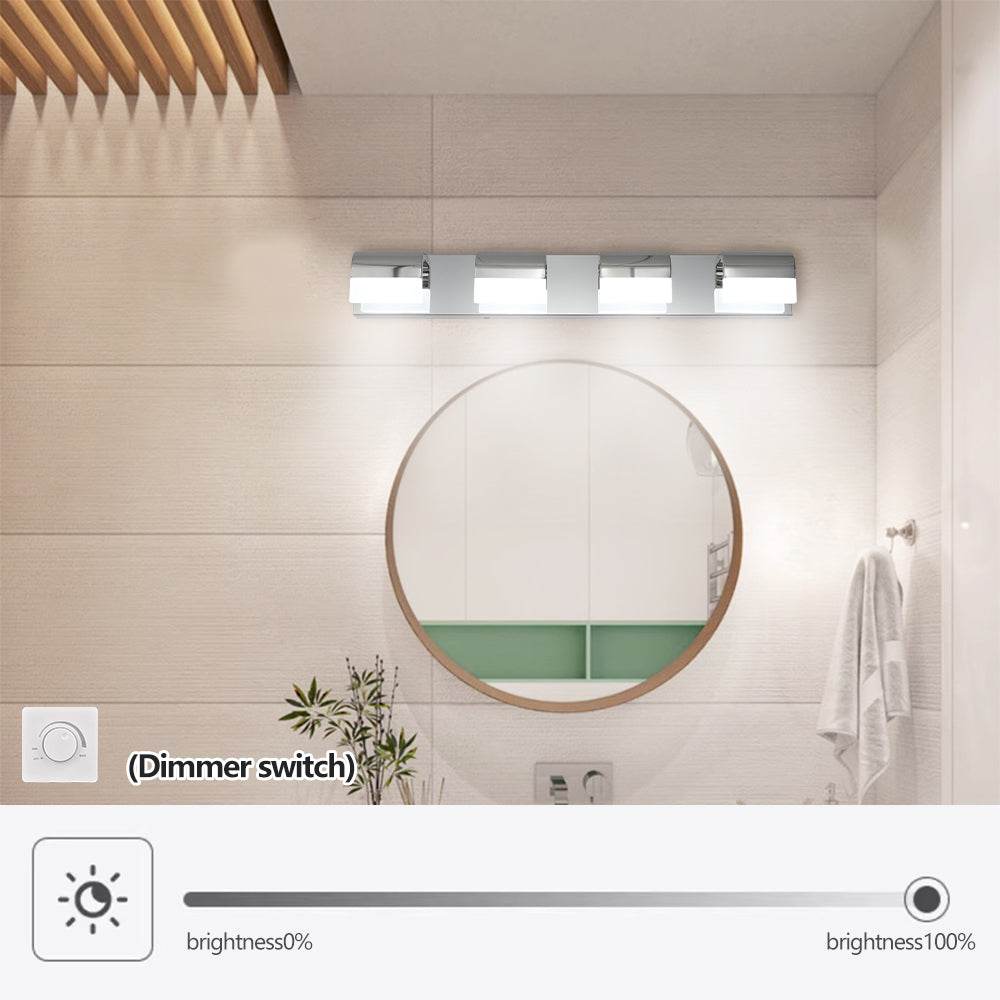 (Igual a W1340110600/L2012) Lámpara de baño moderna para tocador, luz LED de 4 luces para sobre el espejo, iluminación de pared para baño