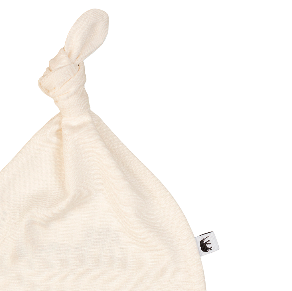 Gorro de bambú para bebé - CREMA