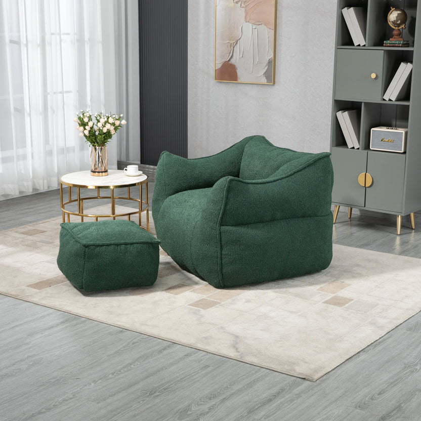 Sillón tipo puff, sofá perezoso/reposapiés, cómodo y duradero, sillón puff con respaldo alto para adultos y niños, para interiores y