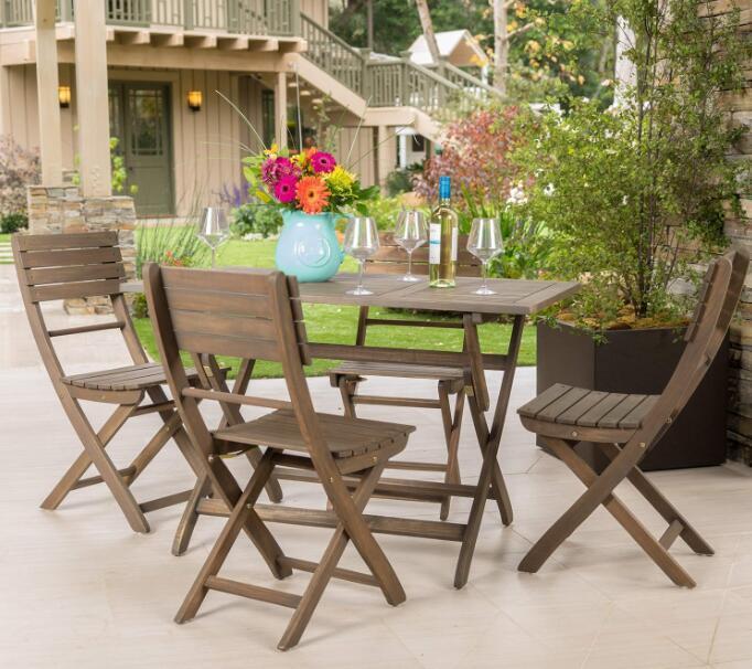 Juego de comedor plegable Positano, gris