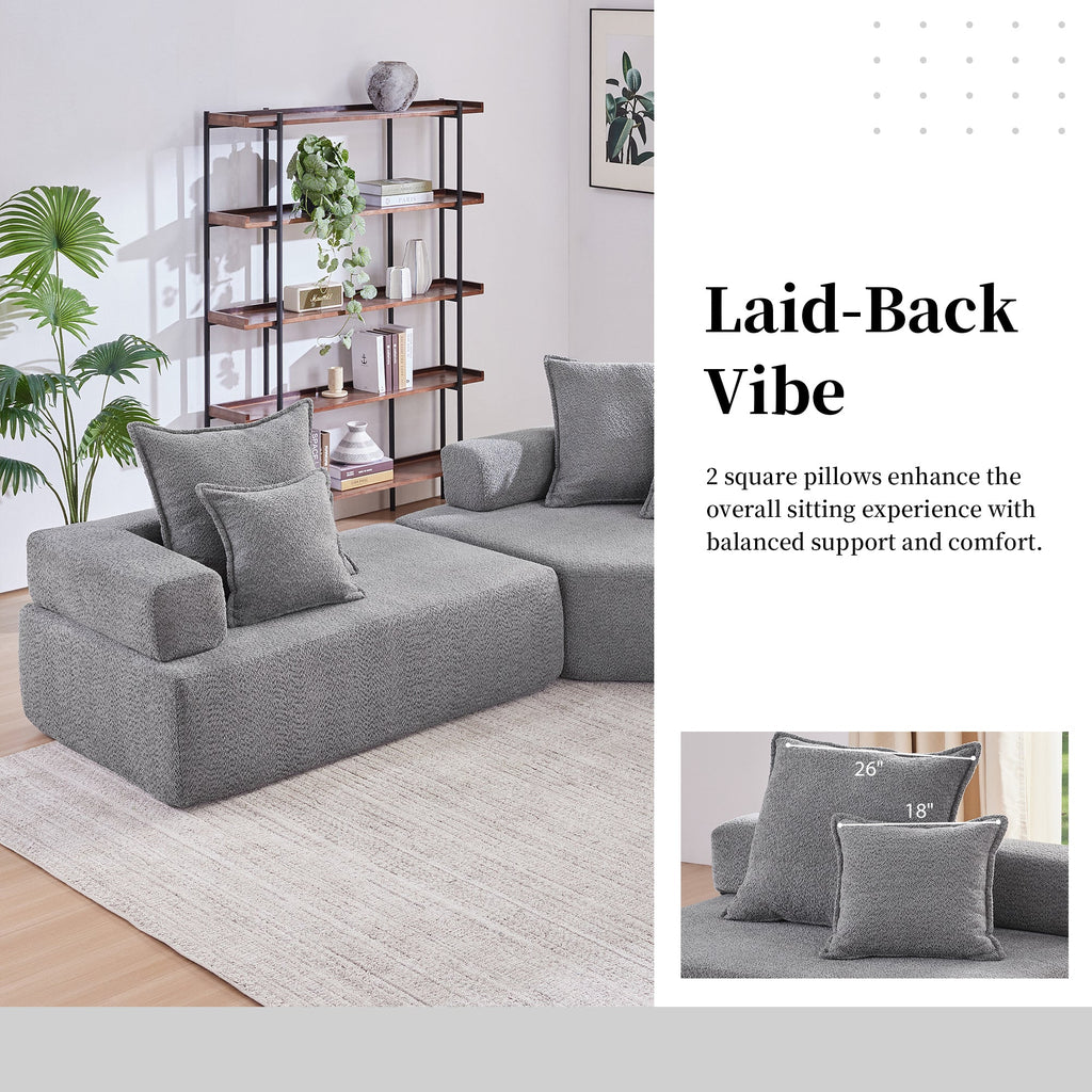 Oversized Modular L Shaped Sectional Sofa,Luxury Boucle Floor Couch Set,Convertible Sleeper Couch,Spacious Foam-Filled S