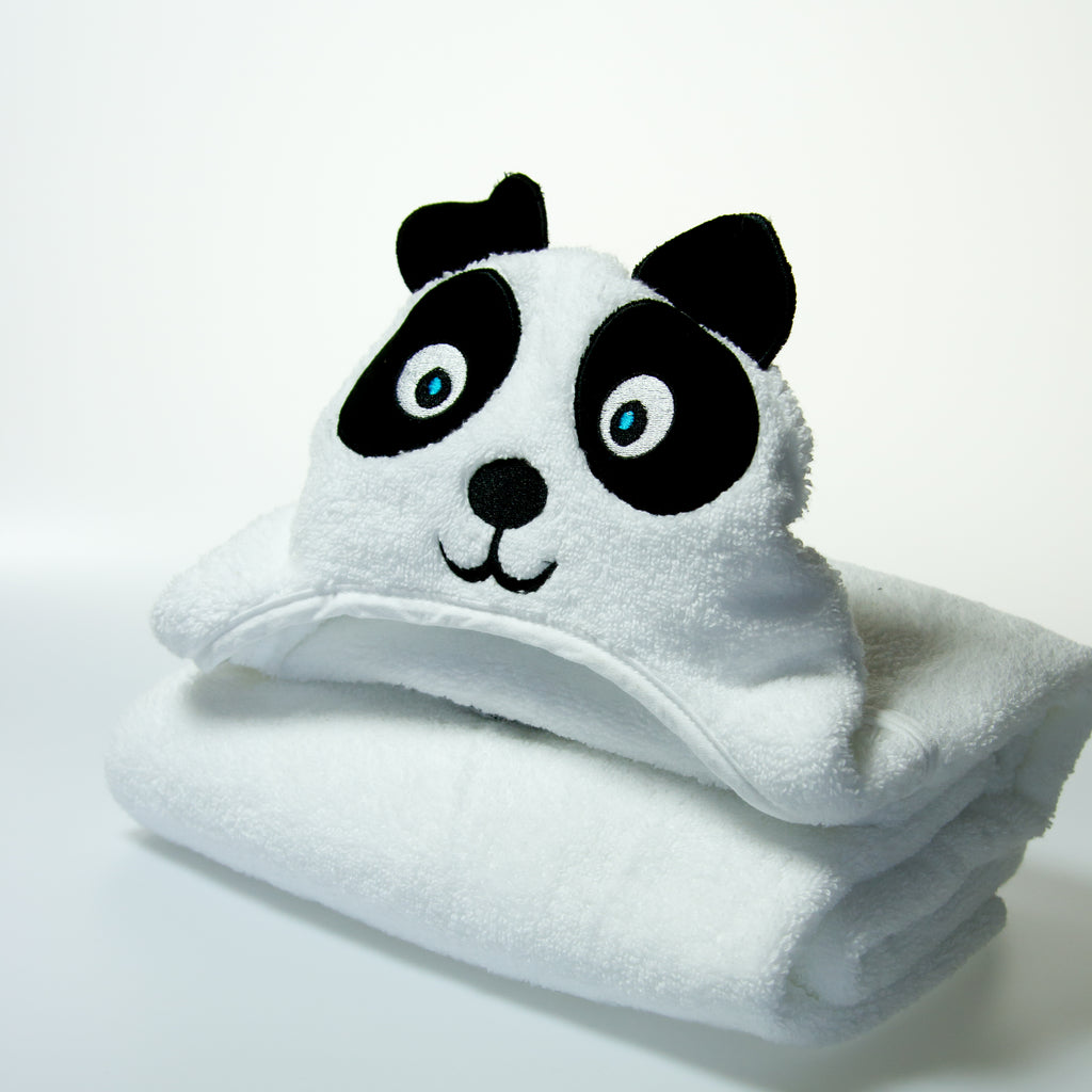 Toalla turca de algodón con capucha de panda: Niño pequeño
