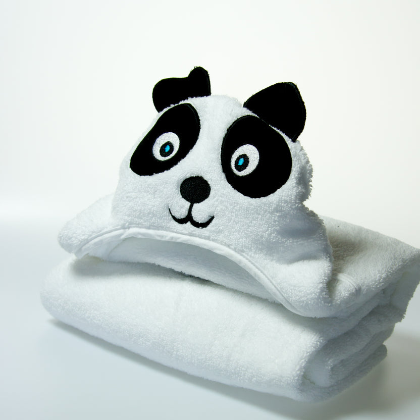 Toalla turca de algodón con capucha de panda: Niño pequeño