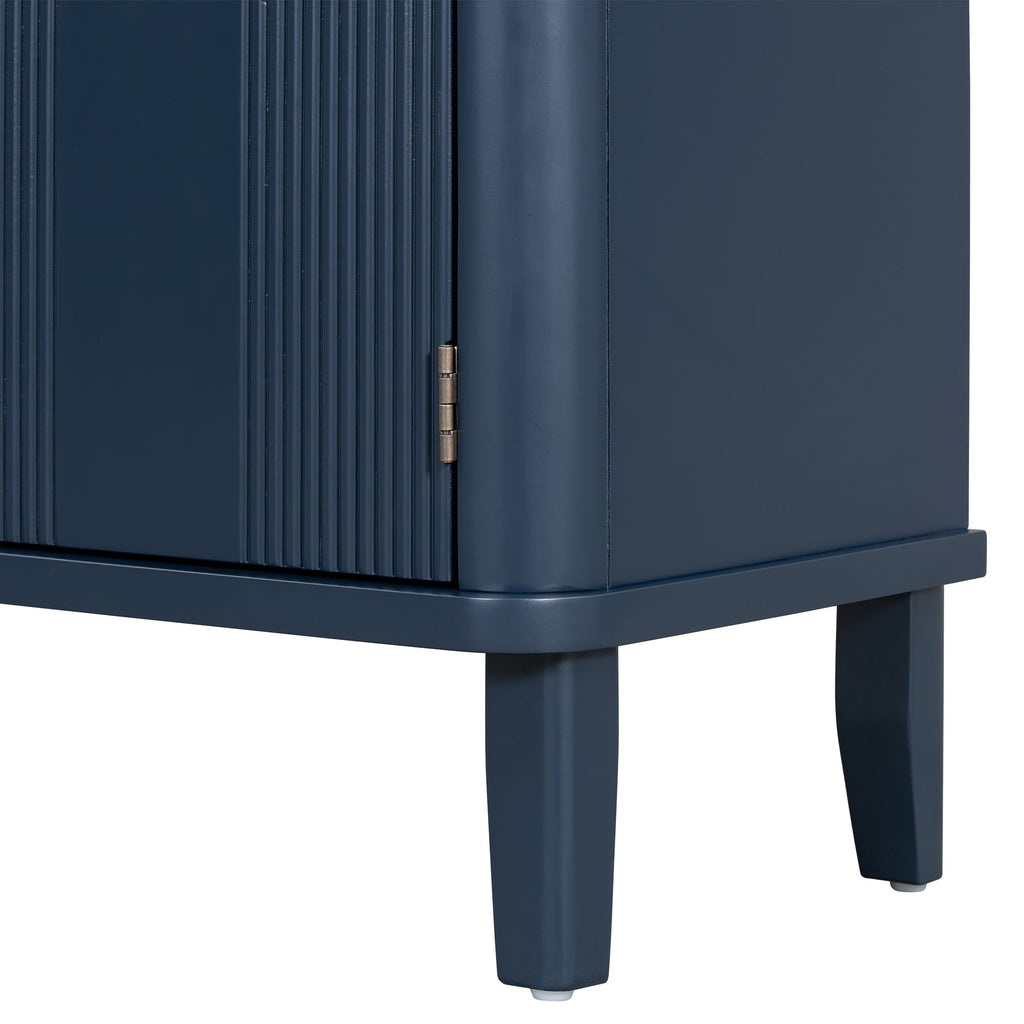 Simple and Atmospheric Solid Wood Veneer Fraxinus Mandschuric Cabinet With Three Acacia Solid Doors,Adjustable, Suitable