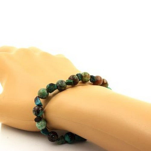 Bracelet Chrysocolle des USA + Perles Chrysocolle de Namibie 8 mm. Qualité 7A.