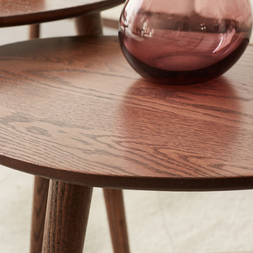 (SINGLE) Center Table Low Table 100% Solid Oak Wood Top Plate Desk Pebble Shaped Natural Wooden Coffee Table Width 50 X