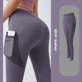 Yoga Hosen Damen mit Taschen Leggings Sport Mädchen Gym Leggings Damen Bauchkontrolle Jogging Tights Damen Fitness Hosen
