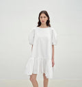 "Ailande" Round Neck Puff Sleeve Temperament Dress for Women Summer
