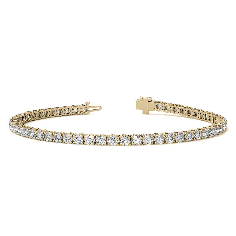 Pulsera de tenis de diamantes cultivados en laboratorio de 6.00 CTW certificados por AGI en oro amarillo o blanco de 14K | Claridad G/VS