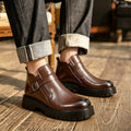 Men's Fashionable Chunky-heeled Platform Ankle Boots