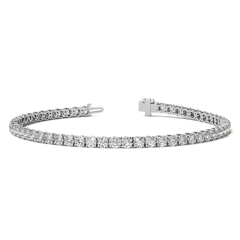 Pulsera de tenis de diamantes cultivados en laboratorio de 6.00 CTW certificados por AGI en oro amarillo o blanco de 14K | Claridad G/VS