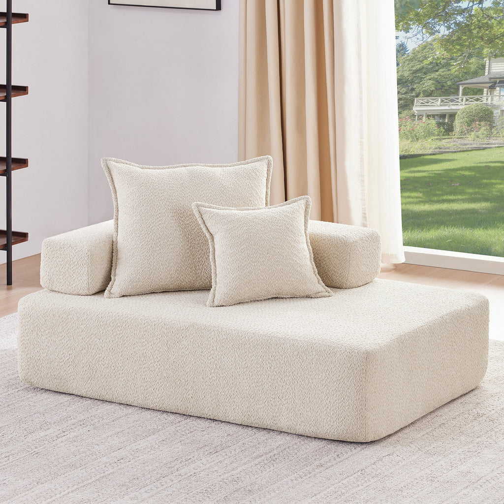 Estructura Lounge para sofá seccional modular en forma de U de gran tamaño, lujoso conjunto de sofá de suelo de bouclé, sofá cama convertible, espaci