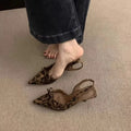Niche High-heeled Leopard-print Open-toe Sandals