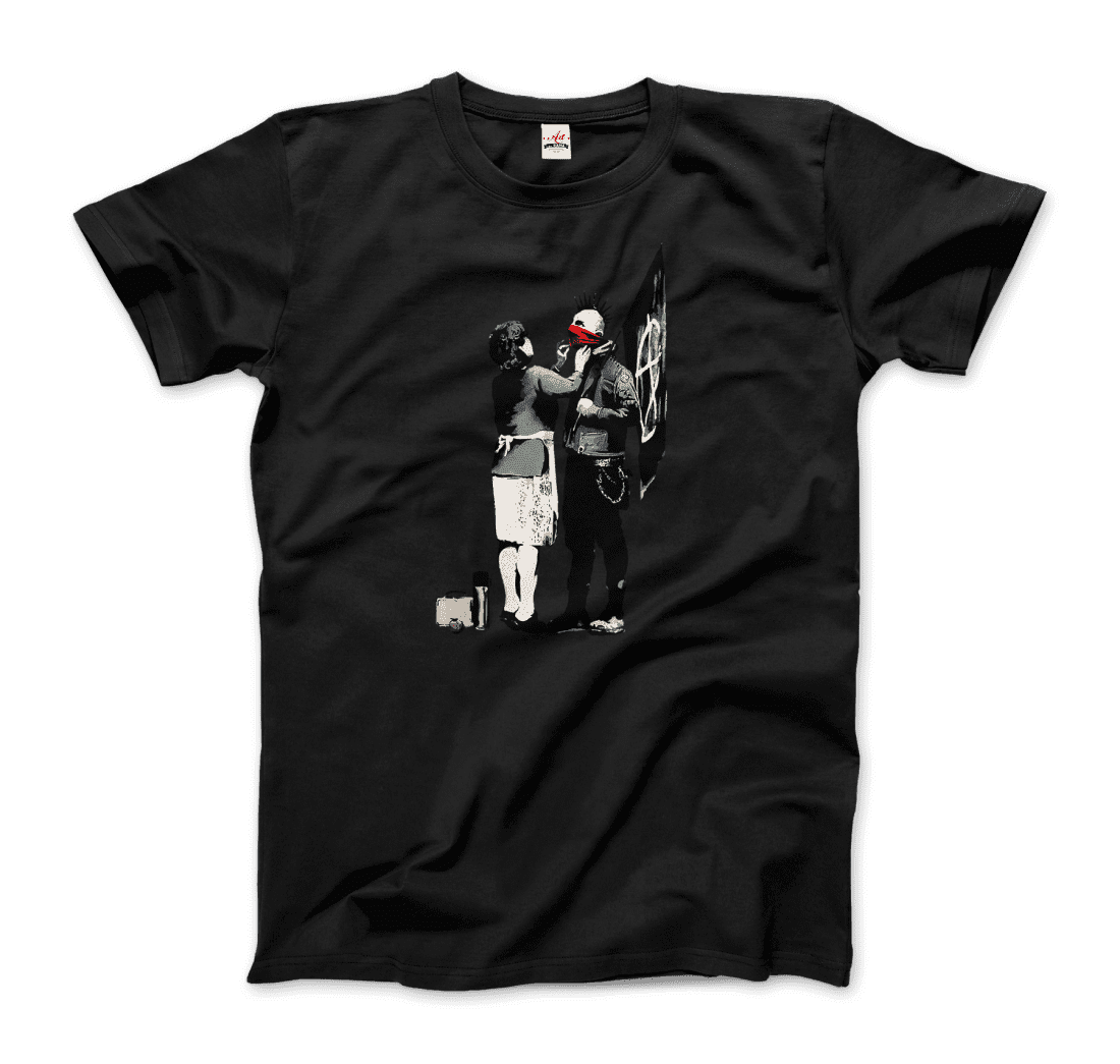 T-shirt med Banksys konstverk Anarchist Punk and His Mother
