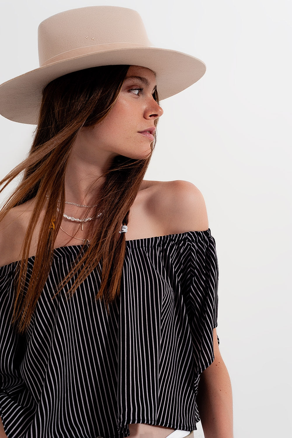 Bardot Top in Stripe