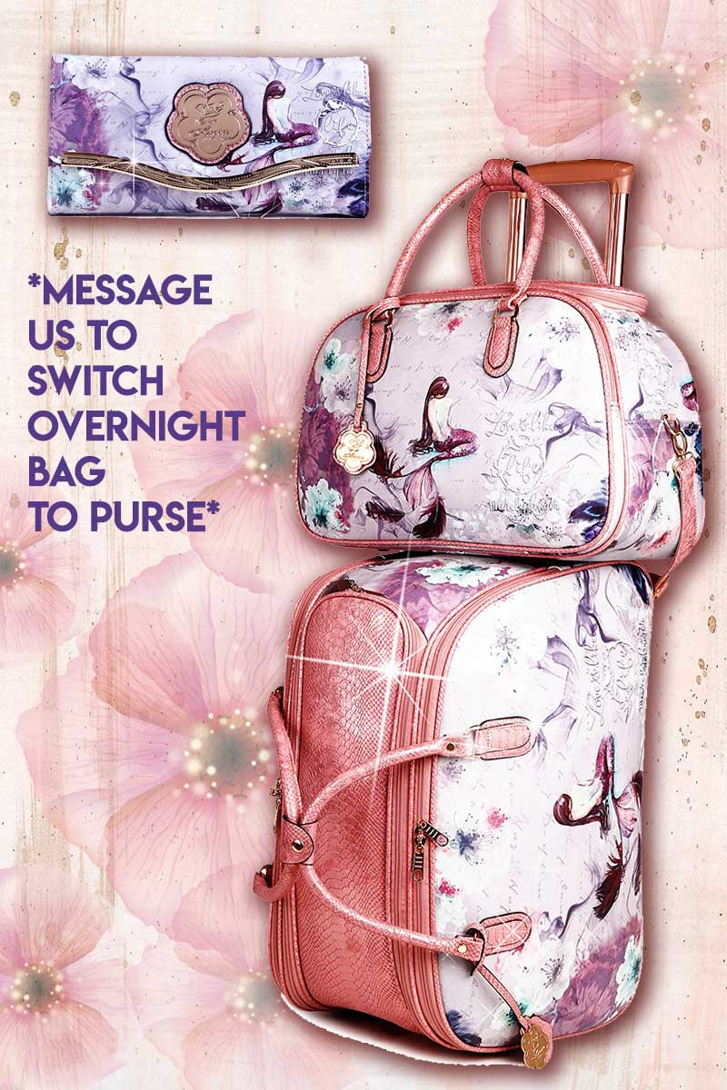 Princess Mera 3PC Set | Rolling Duffel Bag Set + Wallet[BCD6988-6977-Wa]