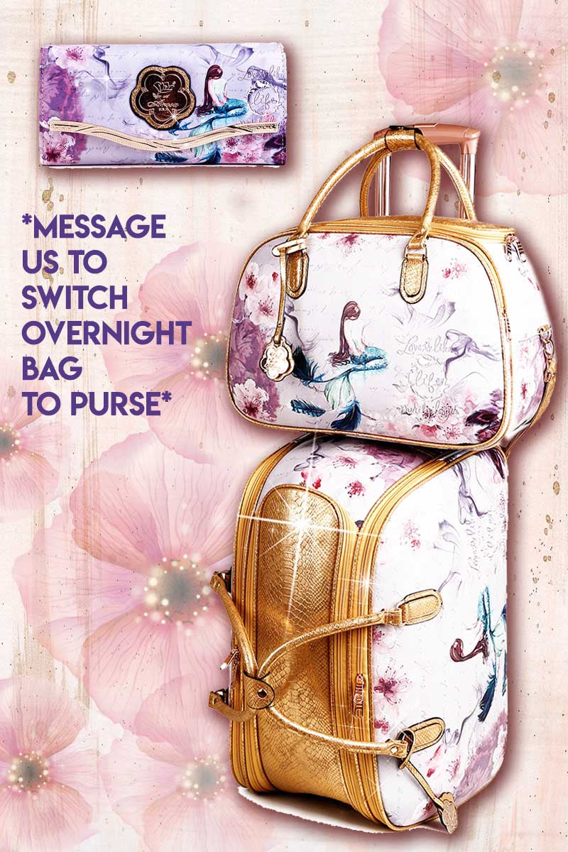 Princess Mera 3PC Set | Rolling Duffel Bag Set + Wallet[BCD6988-6977-Wa]