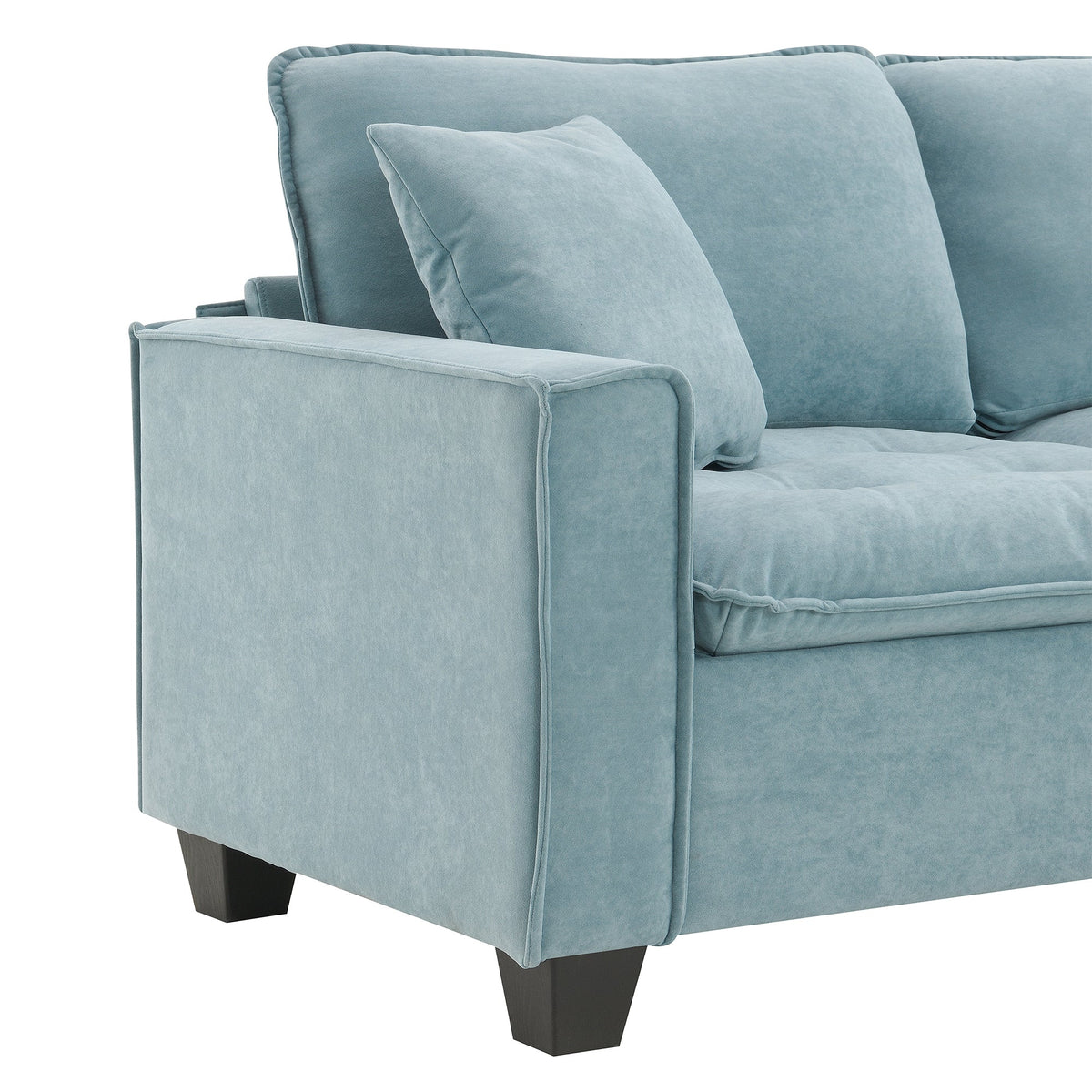 Sofá seccional convertible moderno de 100*59", sofá en forma de L reversible con cojines gratis, sofá cama de terciopelo de gamuza de 4 plazas