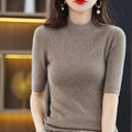 Womens Half-Neck Pullover Knitted Sweater