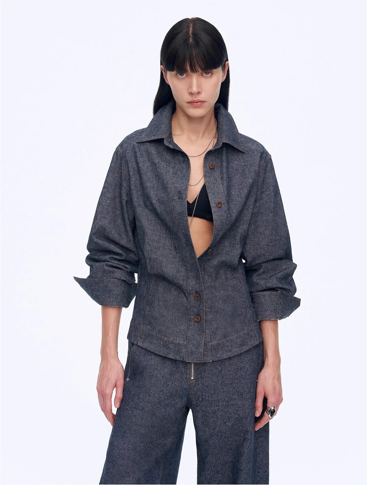Refreshing Breathable Twill Linen Deconstructed Silhouette Old Money Style Waist Shirt Top"Berlin Afternoon Tea"