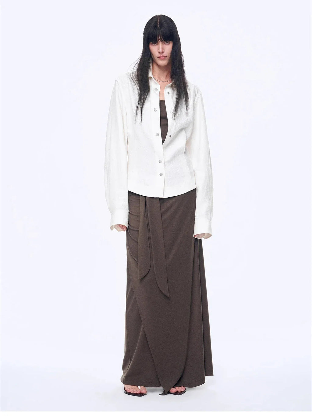 Refreshing Breathable Twill Linen Deconstructed Silhouette Old Money Style Waist Shirt Top"Berlin Afternoon Tea"