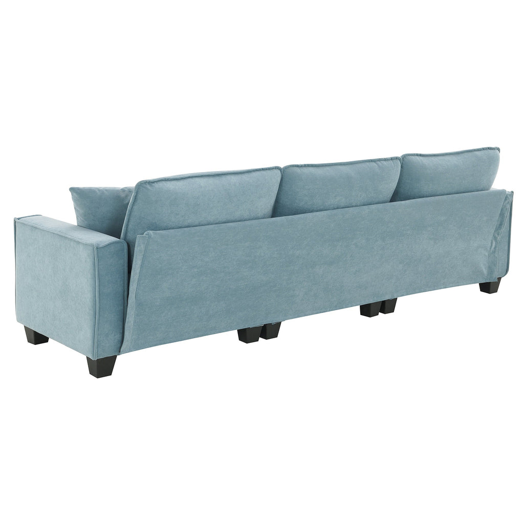 Sofá seccional convertible moderno de 100*59", sofá en forma de L reversible con cojines gratis, sofá cama de terciopelo de gamuza de 4 plazas