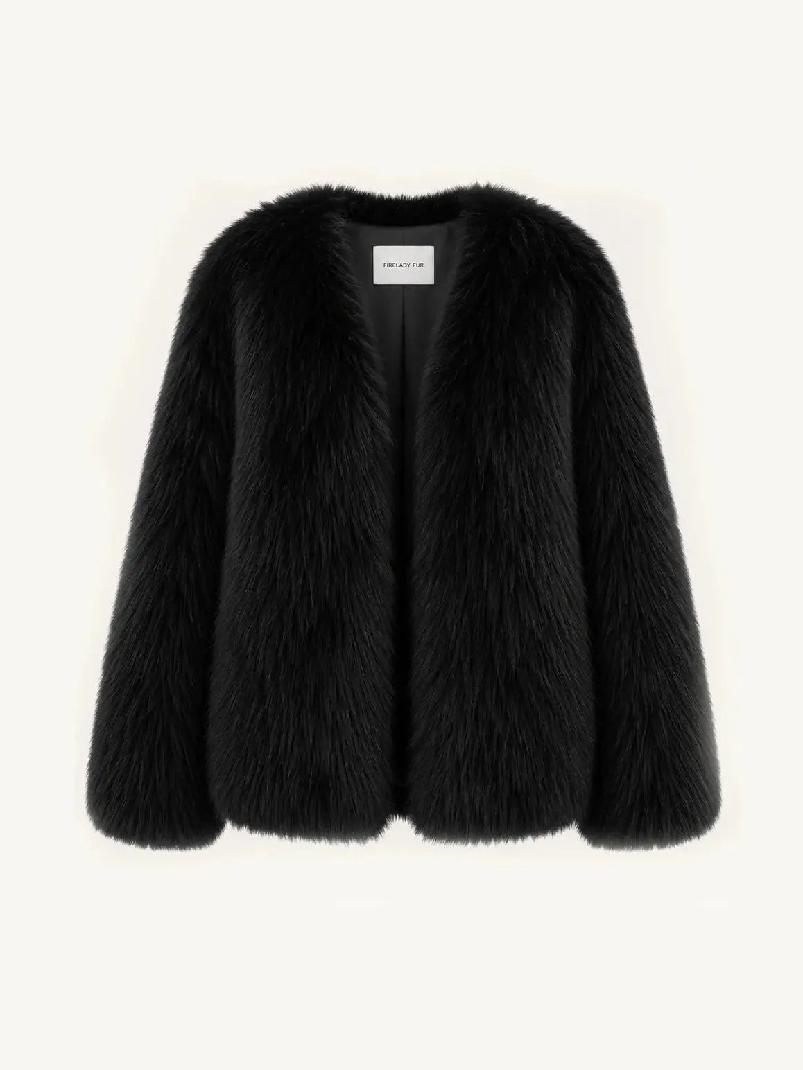 Fireladyfur Women's Finland Saga Fox Fur Fashion Cardigan“Black Sugar”