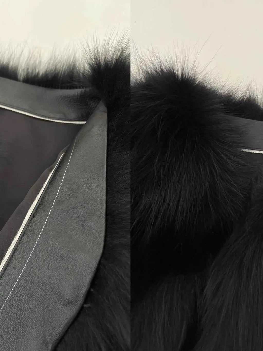Fireladyfur Women's Finland Saga Fox Fur Fashion Cardigan“Black Sugar”