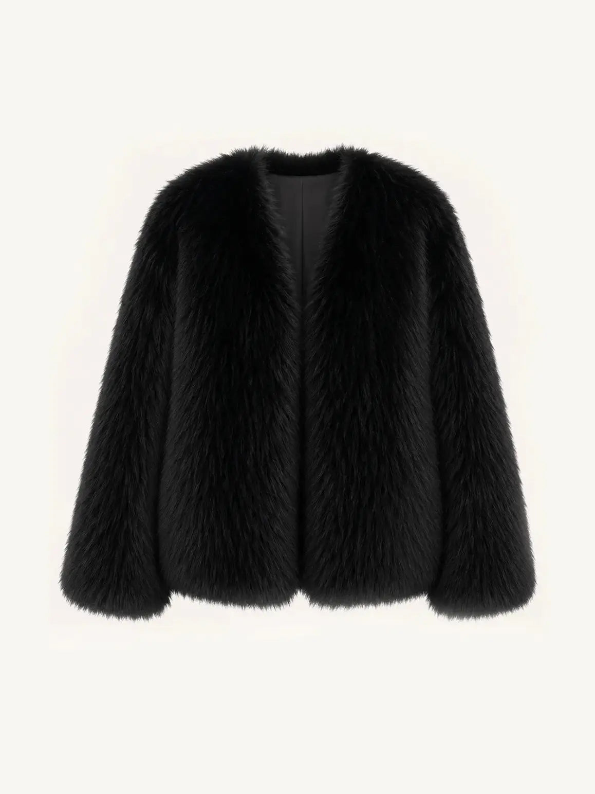 Fireladyfur Women's Finland Saga Fox Fur Fashion Cardigan“Black Sugar”
