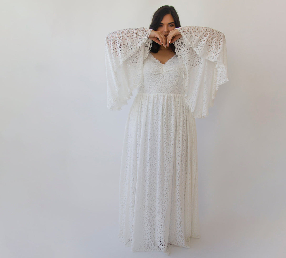 Curvy Flare Sleeves Dress #1319