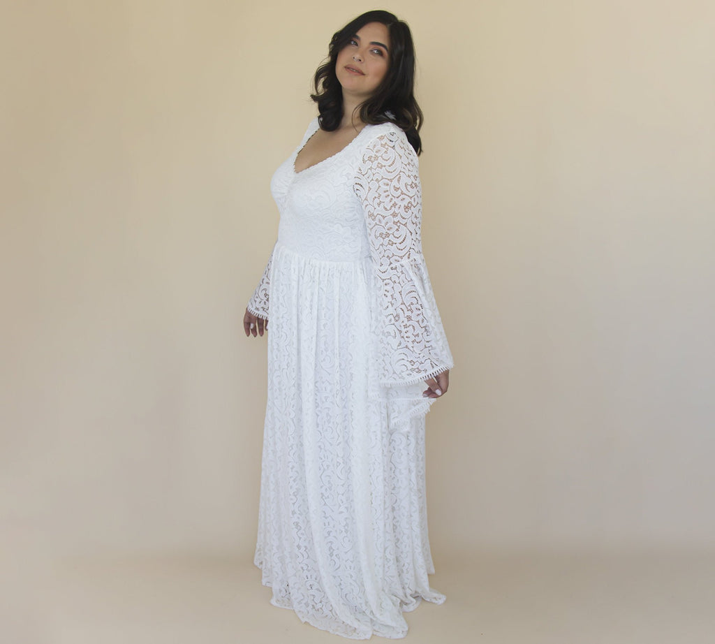 Curvy Flare Sleeves Dress #1319