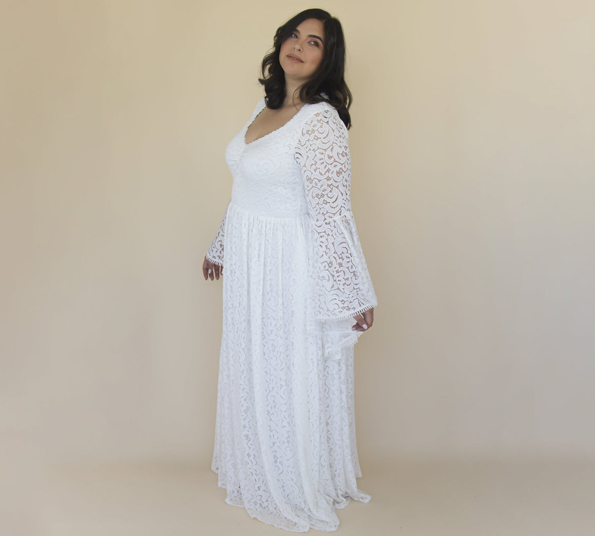 Curvy Flare Sleeves Dress #1319