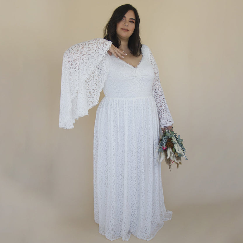 Curvy Flare Sleeves Dress #1319