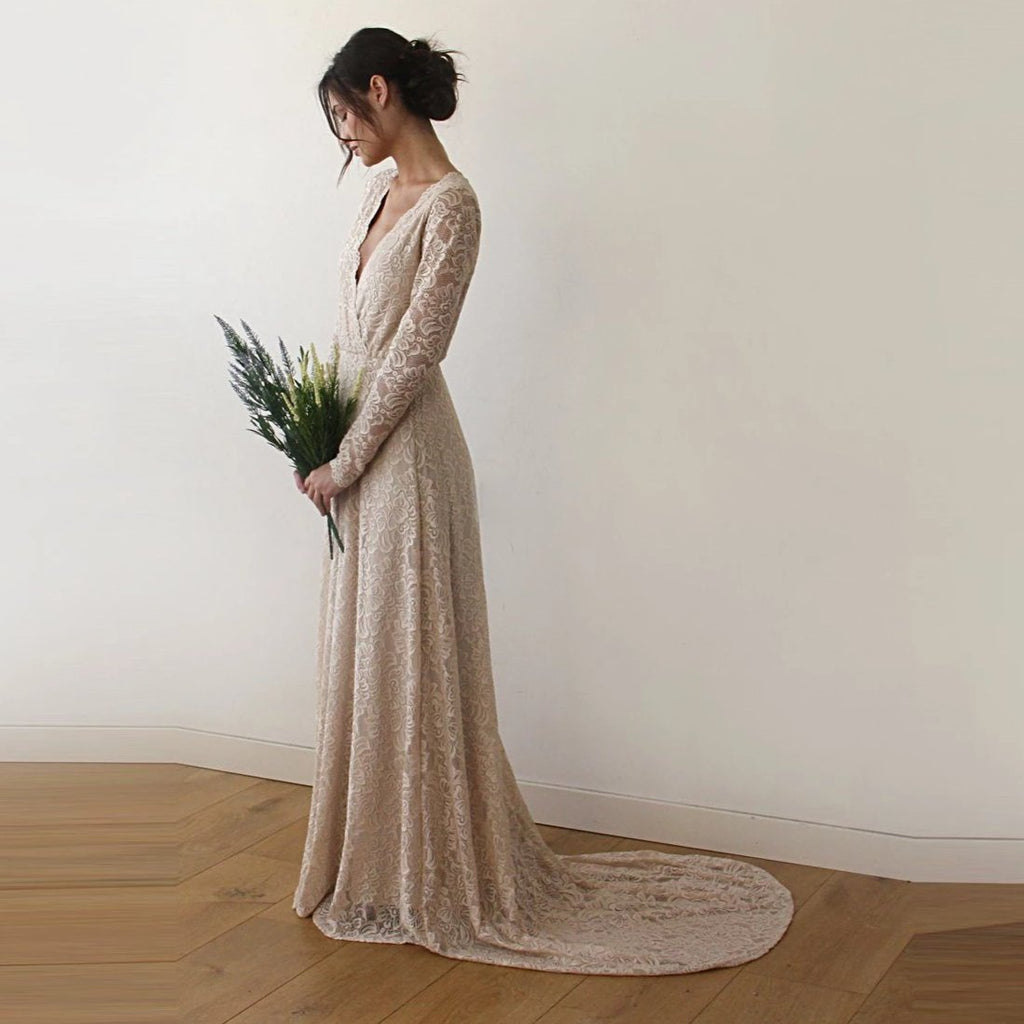 Champagne Wrap Gown  #1151