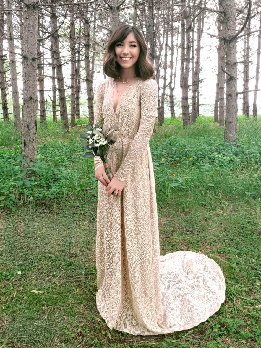 Champagne Wrap Gown  #1151