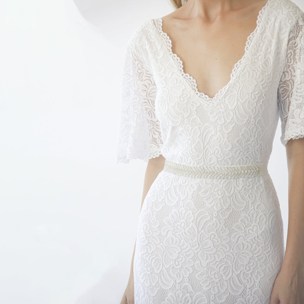 V Neckline Sheath Dress #1295