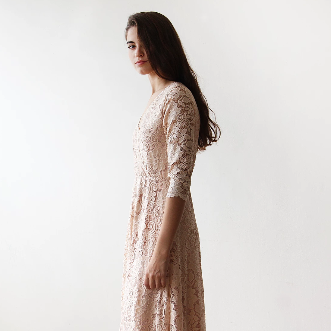 Blush Lace Dress #1124