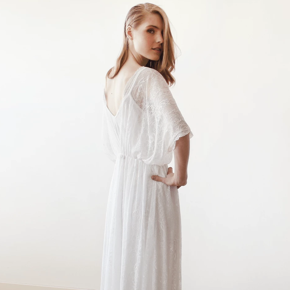 Curvy Bat Sleeves Dress #1417