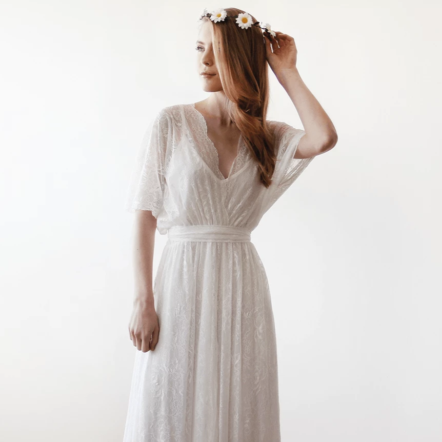 Curvy Bat Sleeves Dress #1417