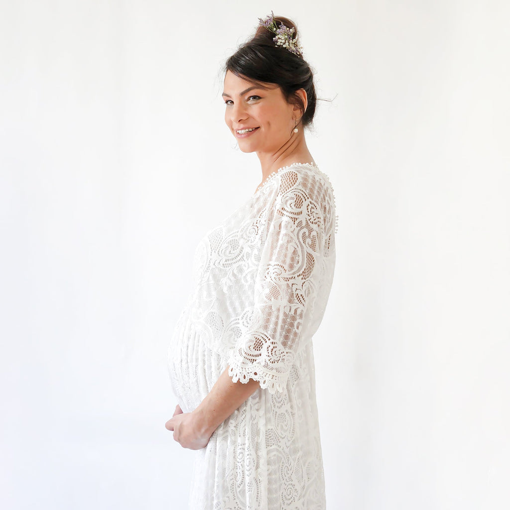 Maternity Bat Sleeves Dress #7018