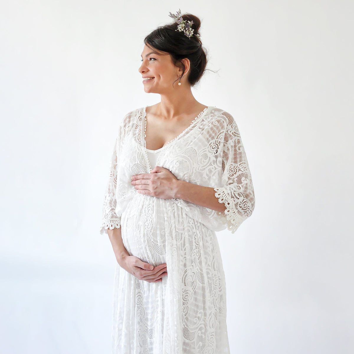Maternity Bat Sleeves Dress #7018