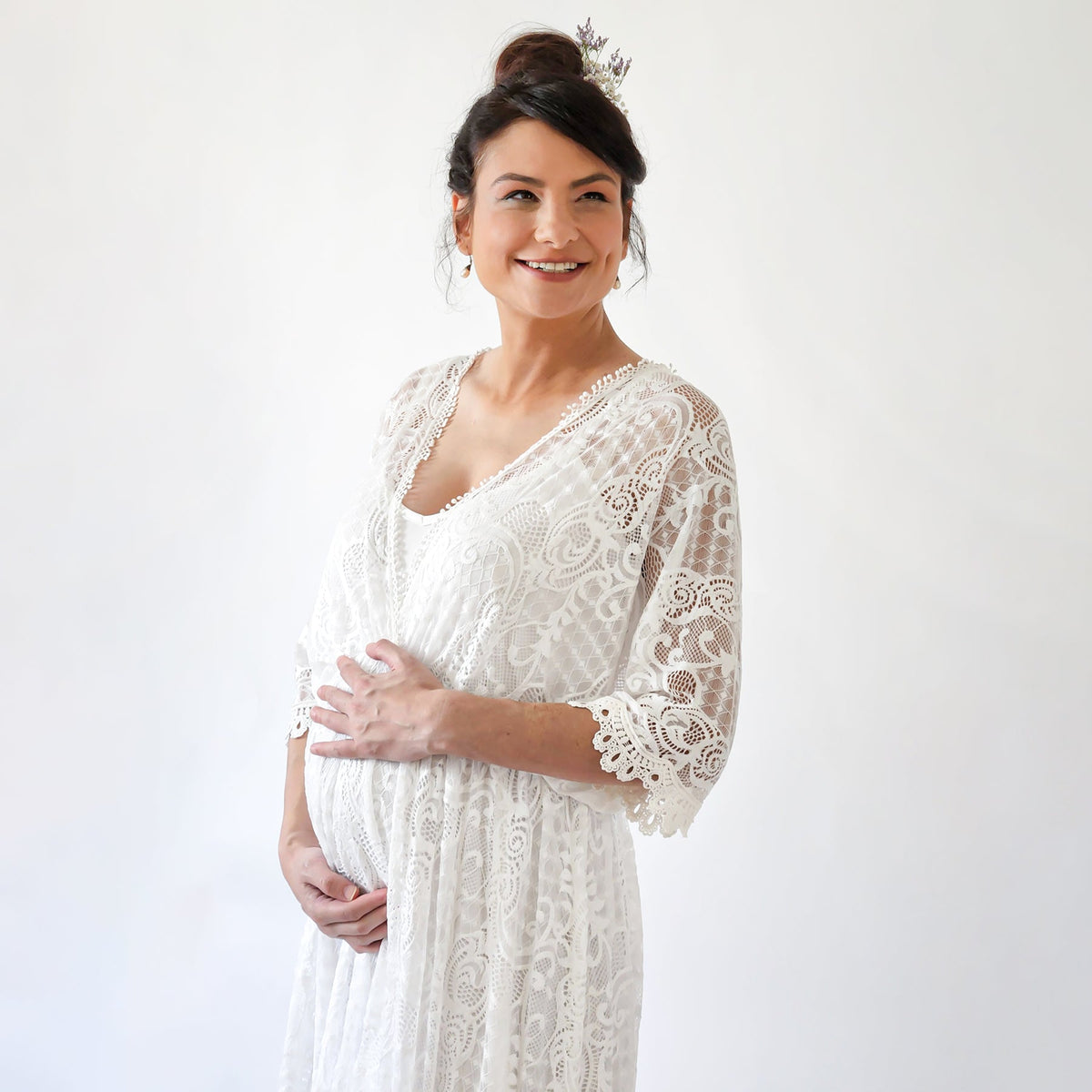 Maternity Bat Sleeves Dress #7018